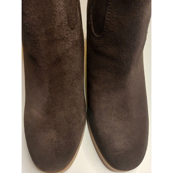 Giani Bernini Sz 8.5 Olaa Brown Suede Leather Bootie Heels Zip-up Memory Foam - Picture 4 of 14